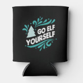 Ga zelf Elf Grappig Kerstmis Ontwerp Blikjeskoeler (Voorkant)