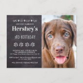 Ga zitten en speel persoonlijke puppy Dog Birthday Uitnodiging Briefkaart (Voorkant)