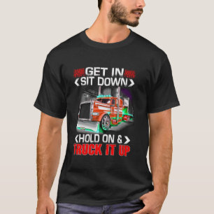 Ga zitten, houd het vast en breng het naar het Shi T-shirt