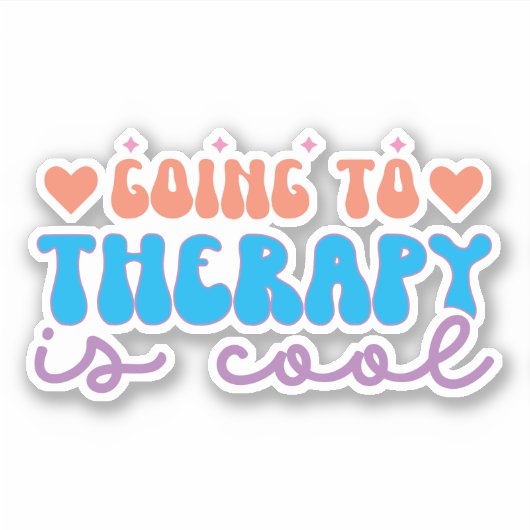 Gaan naar Therapie is Cool - AANGEPASTE KLEUREN Sticker (Voorkant)