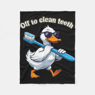 Gaan om tanden grappige gans tandarts schoon te ma fleece deken