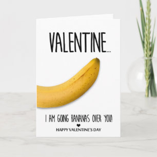 Gaande bananen over u Valentijnsdag Feestdagen Kaart