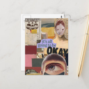 Gaat goed zijn Surreal Mixed Media Collage Briefkaart