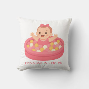 Gaat in de Balbak Schattige Cartoon Baby in Roze Kussen