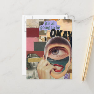 Gaat Okay Surreal Mixed Media Collage Zijn Briefkaart