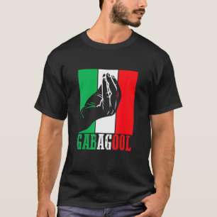 Gabagool Italiaans Amerikaans vlees met handbordje T-shirt