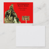 GABARIT OCCIDENTAL DE CARTE DE VISITE DE COWBOY DE (Devant / Derrière)