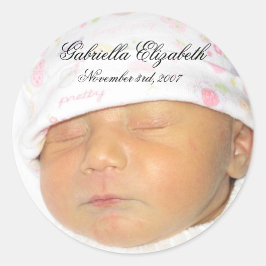 Gabby-omhullende verzegeling ronde sticker (Voorkant)