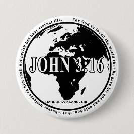 GABC John 3:16 Circulaire pin Ronde Button 7,6 Cm