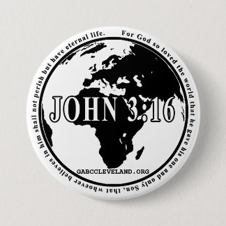 GABC John 3:16 Circulaire pin Ronde Button 7,6 Cm