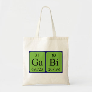 Gabi periodieke tabelnaam canvas tas