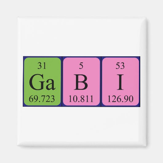 Gabi periodieke table name magnet magneet (Voorkant)