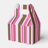 Gable Favor Box Brown & Pink Stripe Bedankdoosjes (Achterkant)