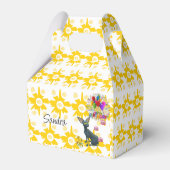 Gable Favor Box Geel en Wit Verjaardagskat Bedankdoosjes (Achterkant)