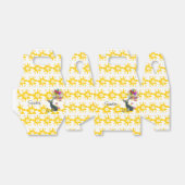 Gable Favor Box Geel en Wit Verjaardagskat Bedankdoosjes (Uitgevouwen)