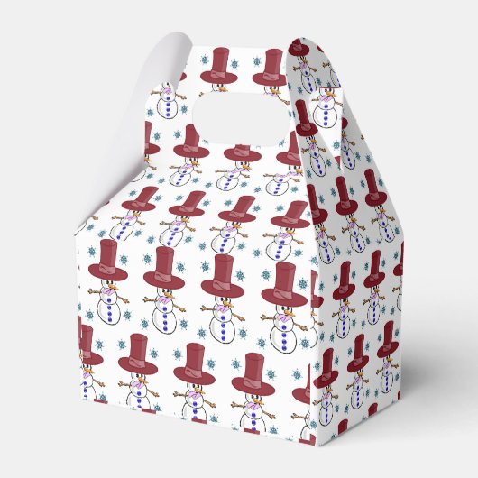 Gable Favor Box Snowman Bedankdoosjes (Voorkant Zijde)