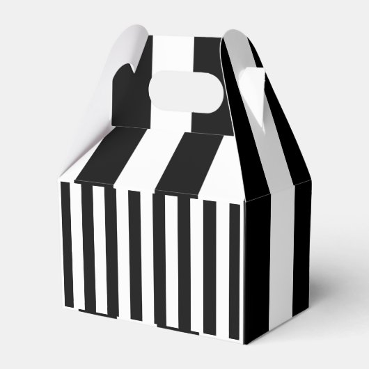 Gable Favor Box Streep Zwart-wit Bedankdoosjes (Voorkant Zijde)