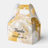 Gable Party (gouden en witte ballonnen) Bedankdoosjes (Voorkant Zijde)