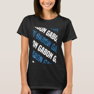 Gabon Camo Pattern Blue Camouflage T-shirt