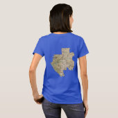 Gabon Drapeau et carte t-shirt (Dos entier)