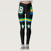 Gabon Flag Leggings (Voorkant)