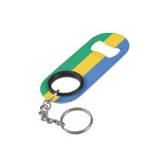 Gabon Flag Mini Flessenopener (Achterkant Gekanteld)
