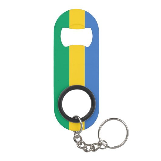 Gabon Flag Mini Flessenopener (Achterkant)