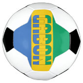 Gabon Flag Schattig Patriotic Voetbal (Gedraaid)