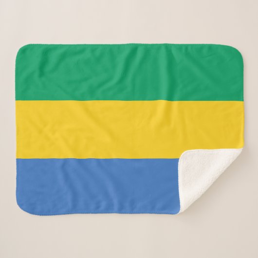 Gabon Flag Sherpa Deken (Voorkant (horizontaal))