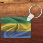 Gabon Flag Sleutelhanger (Voorkant)