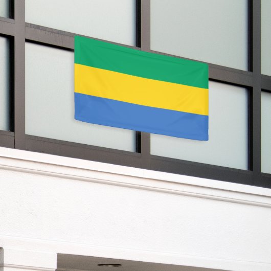 Gabon Flag Spandoek (Buitenkant Gebouw)