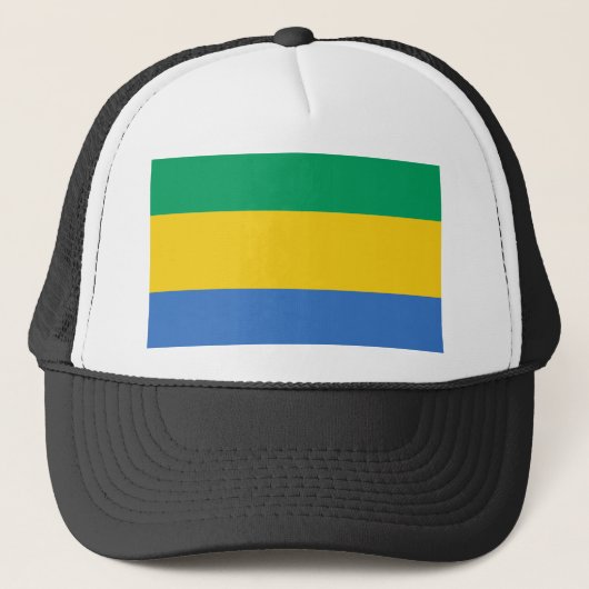 Gabon Flag Trucker Pet (Voorkant)
