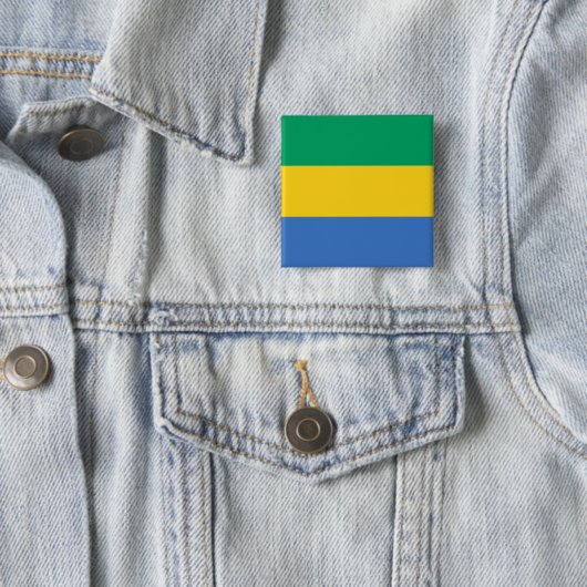 Gabon Flag Vierkante Button 5,1 Cm (In situ)