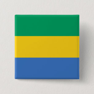 Gabon Flag Vierkante Button 5,1 Cm
