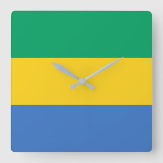 Gabon Flag Vierkante Klok