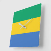 Gabon Flag Vierkante Klok (Hoek)