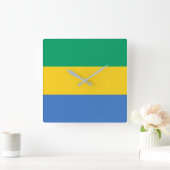 Gabon Flag Vierkante Klok (Huis)