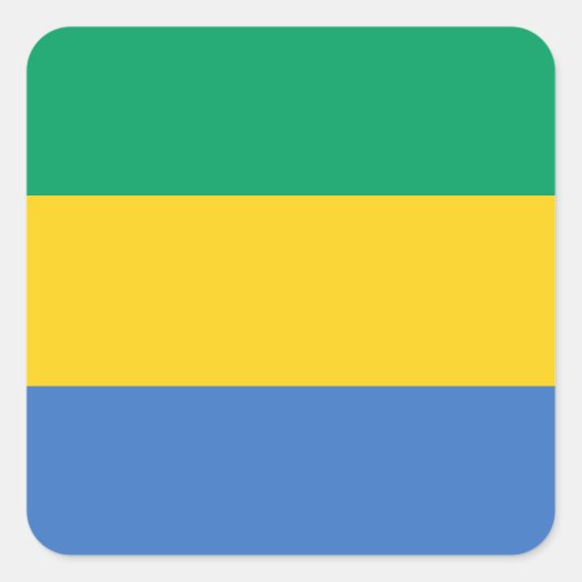 Gabon Flag Vierkante Sticker (Voorkant)