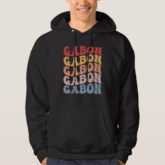 Gabon Groovy Retro Gabonese Hoodie (Voorkant)