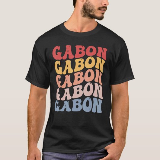Gabon Groovy Retro Gabonese T-shirt (Voorkant)