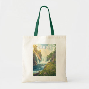 Gabon Illustration Travel Art Vintage Tote Bag