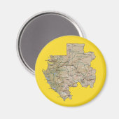 Gabon Kaart Magnet Magneet (Voorkant / Achterkant)