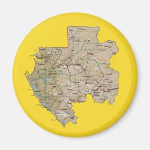 Gabon Map Magnet Magneet