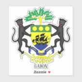 Gabon National Coat of Arms Patriotic  Sticker (Vel)