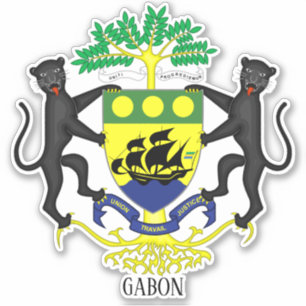 Gabon National Coat of Arms Patriotic  Sticker