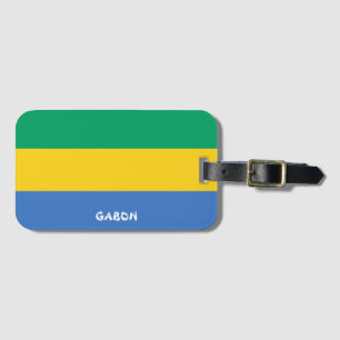 Gabon National Flag Patriotic Bagagelabel