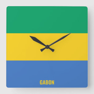 Gabon National Flag Patriotic Vierkante Klok