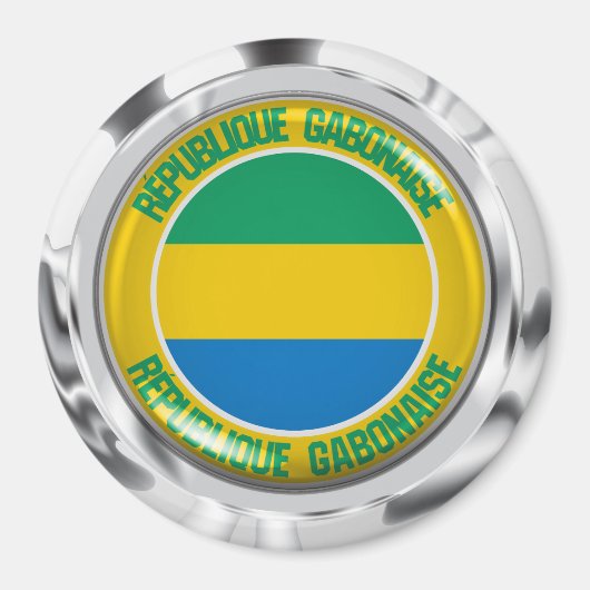 Gabon Round Emblem Magneet (Voorkant)