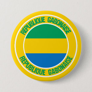 Gabon Round Emblem Ronde Button 7,6 Cm