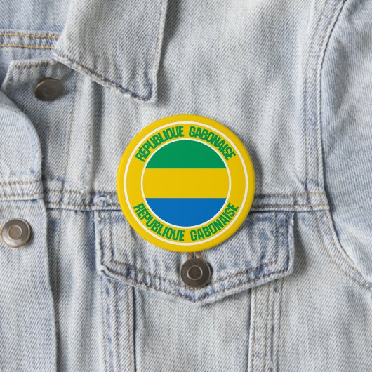 Gabon Round Emblem Ronde Button 7,6 Cm (In situ)